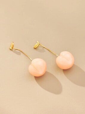 Anthropologie - Fruit & Icon Drop Earrings in Peach - NEW NWT / Sold out Design